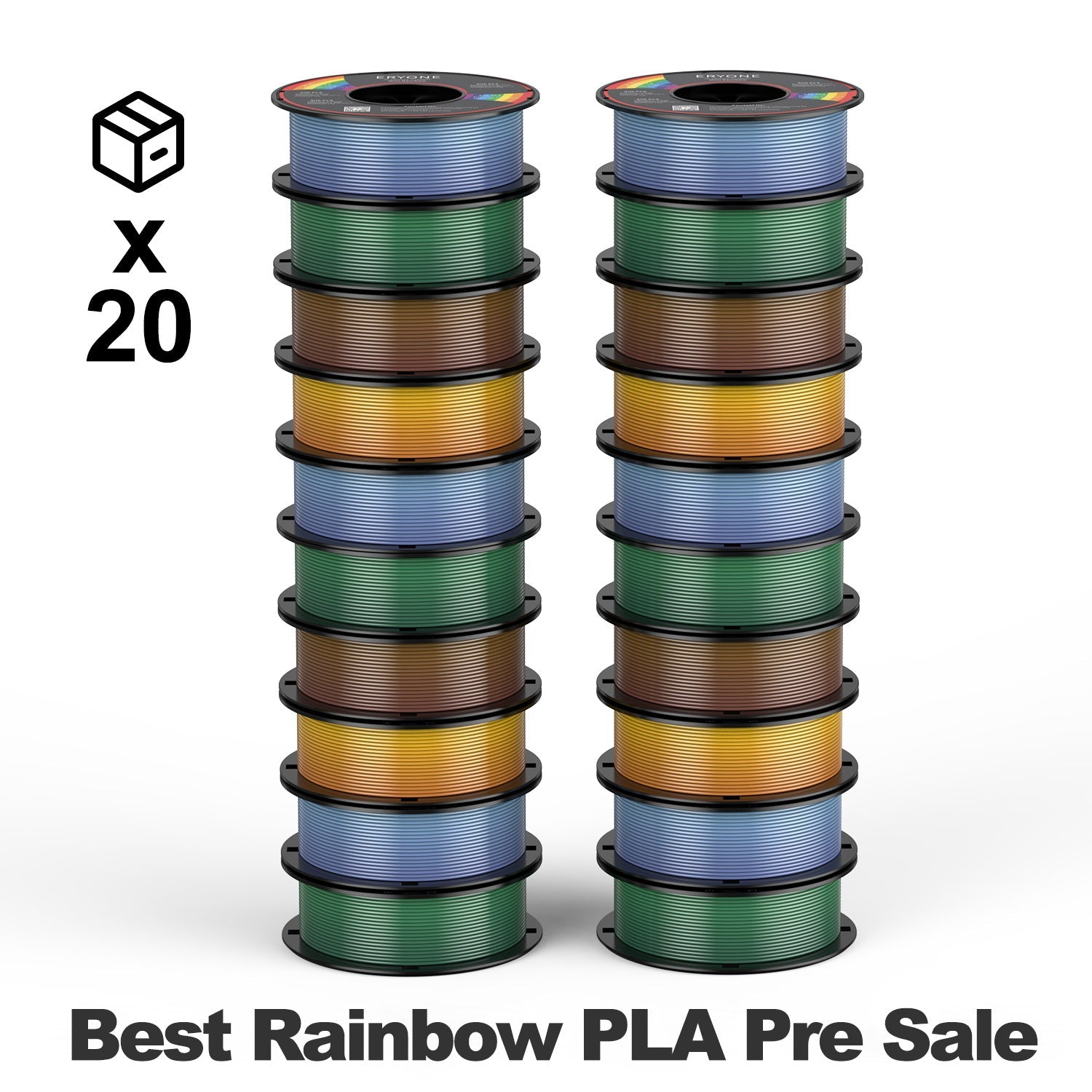 Pre-sale ERYONE Rainbow and Silk Rabinow PLA Filament 1.75mm Filament for 3D Printer 1kg /Spool