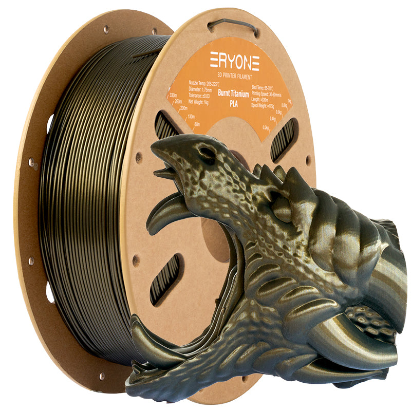 ERYONE PLA Burnt Titanium 3D Printer Filament 1.75mm, Dimensional Accuracy +/- 0.05 mm 1kg (2.2LBS)/Spool