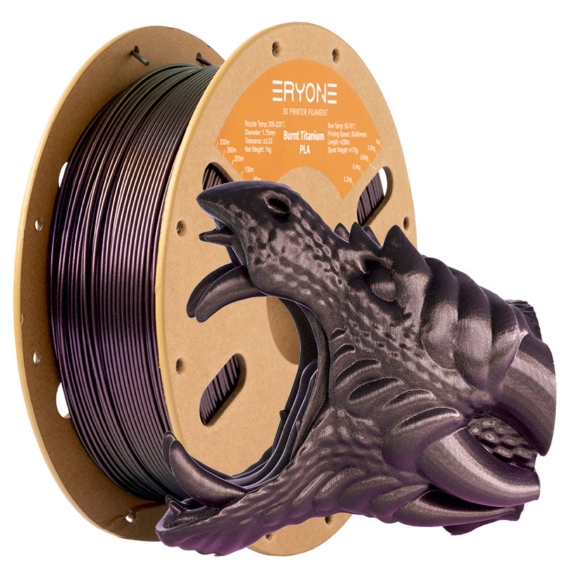 ERYONE PLA Burnt Titanium 3D Printer Filament 1.75mm, Dimensional Accuracy +/- 0.05 mm 1kg (2.2LBS)/Spool