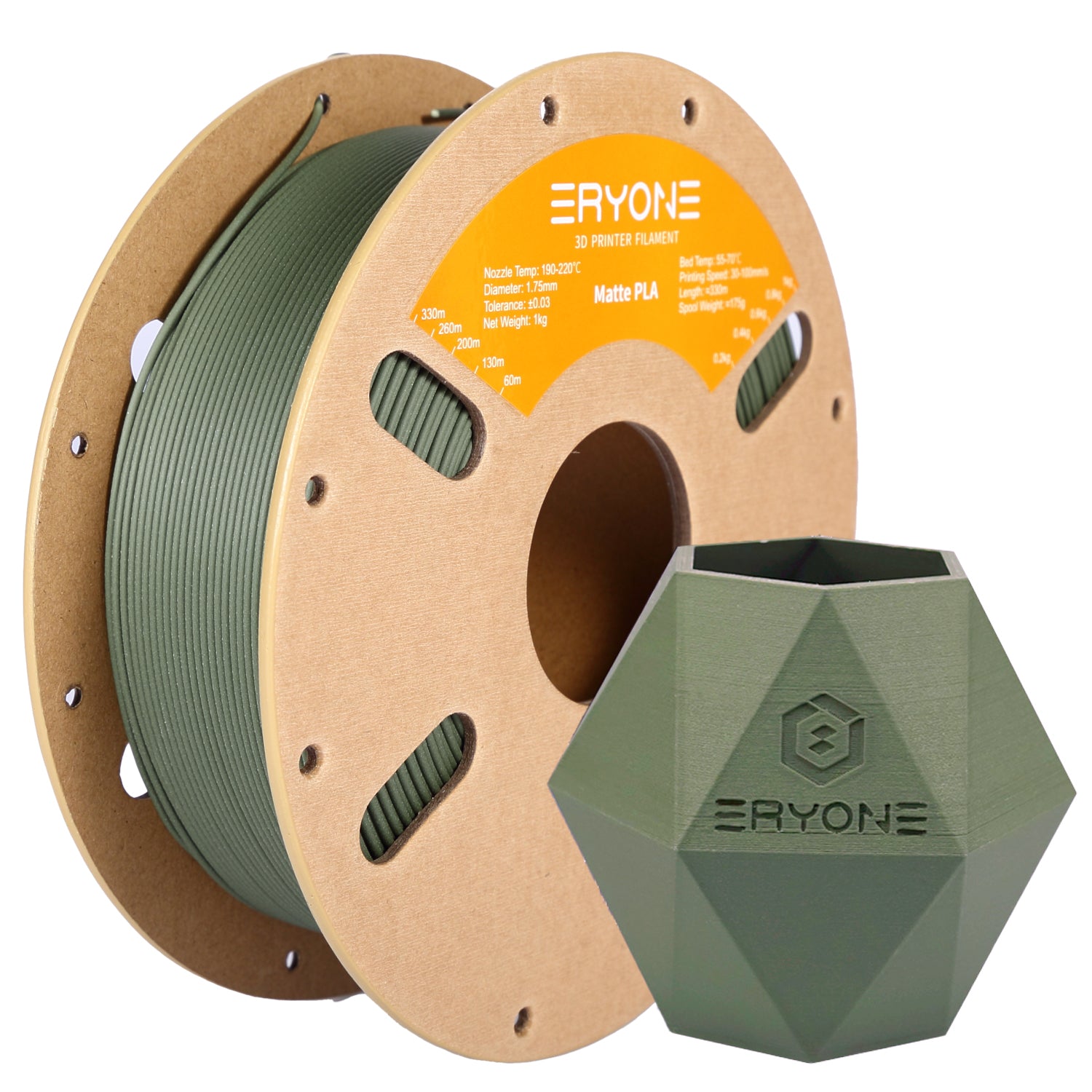 ERYONE Standard Matte /Matte Hyper Speed PLA Filament, 1.75mm Filament for 3D Printer, 1KG(2.2LBS)/ Spool