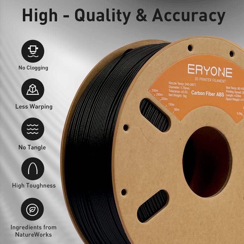 ABS & ABS - CF Filament - 1.75mm±0.03mm (1kg)