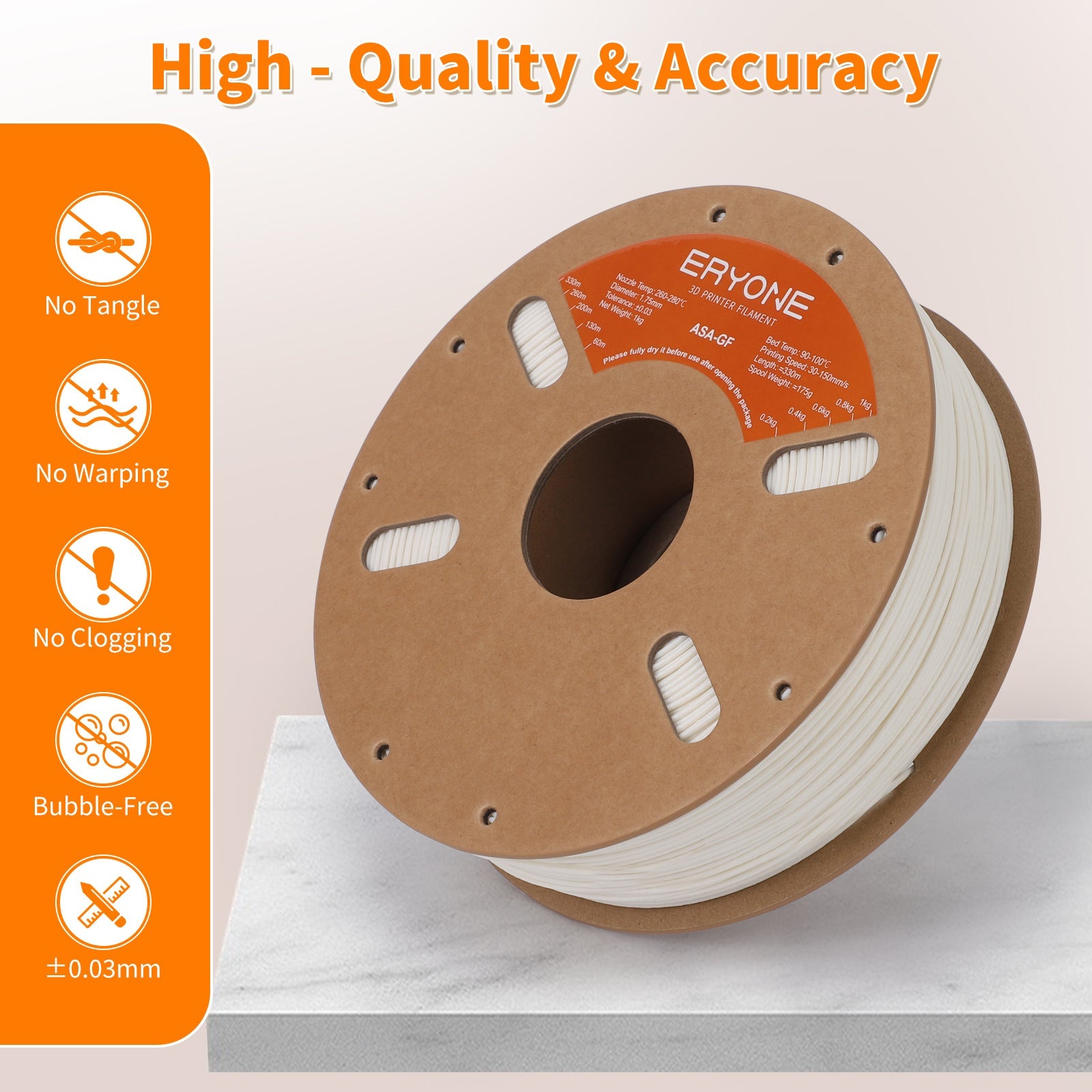 ASA Fiberglass Filament - 1.75mm±0.03mm (1kg)