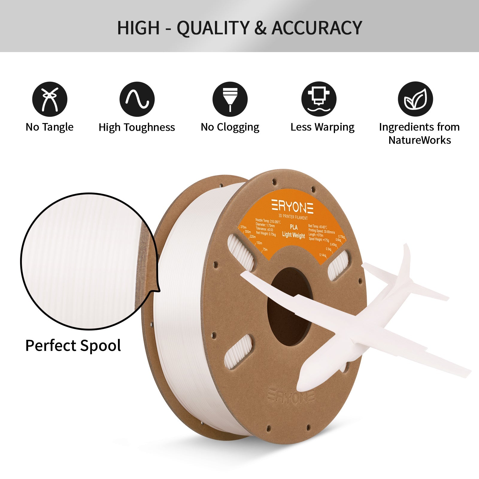 Light Weight PLA - 1.75mm±0.03mm (750g)