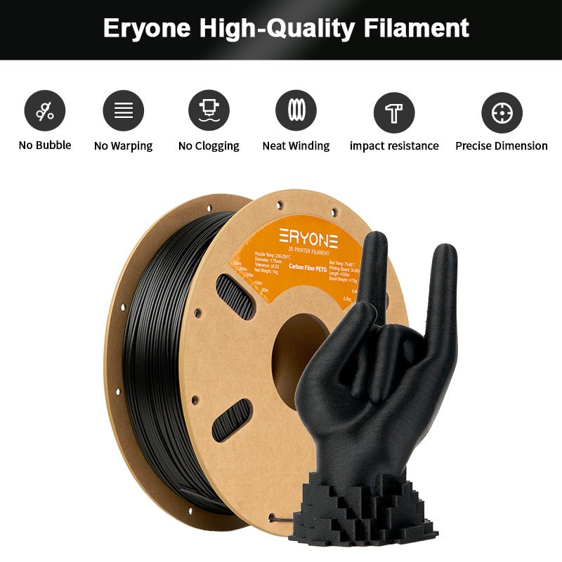 PETG Carbon Fiber Filament - 1.75mm±0.03mm (1kg)