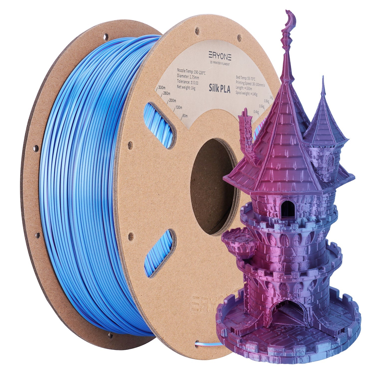 PLA Dual - Color Silk Filament - 1.75mm±0.03mm (1kg)