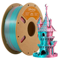 PLA  Dual-Color Silk Filament - 1.75mm±0.03mm (1kg) - Blue Green&Orange Red