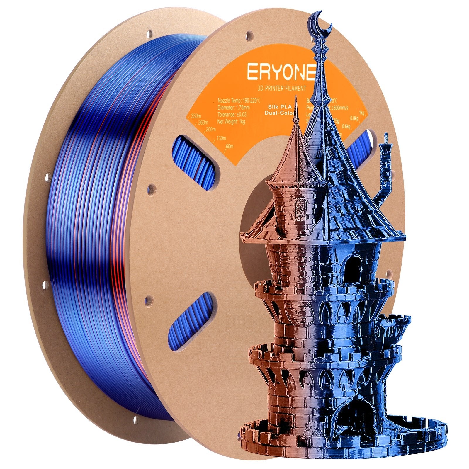 PLA Dual - Color Silk Filament - 1.75mm±0.03mm (1kg)
