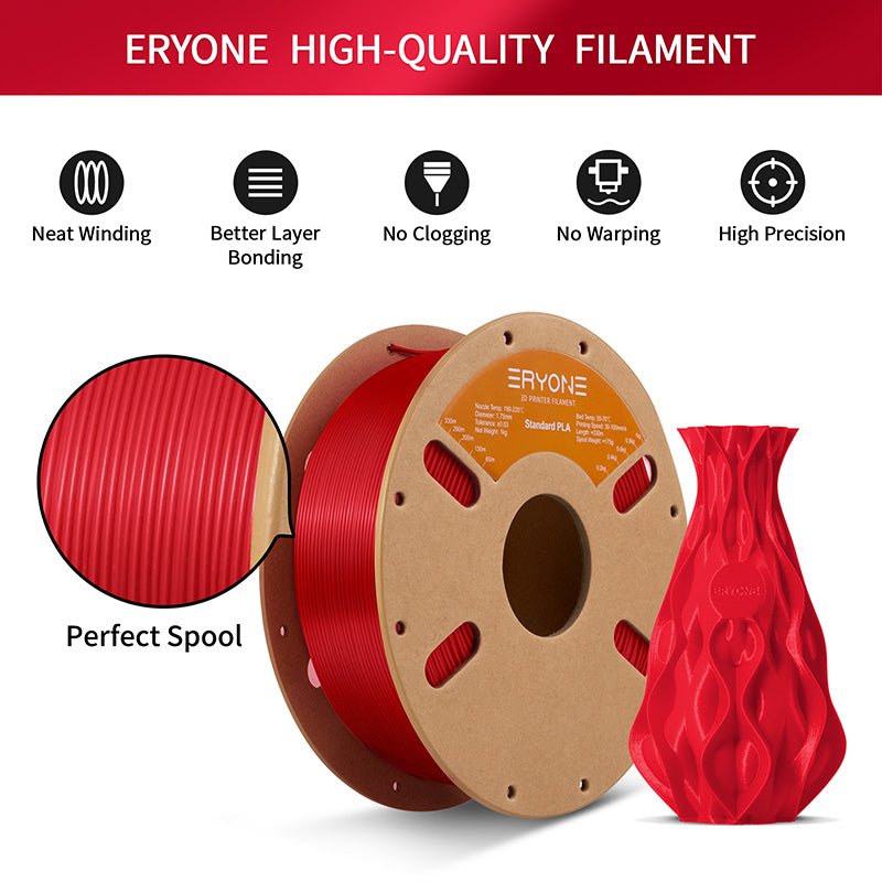 PLA Filament - 1.75mm±0.03mm (1kg)，Skin & Chinese Red