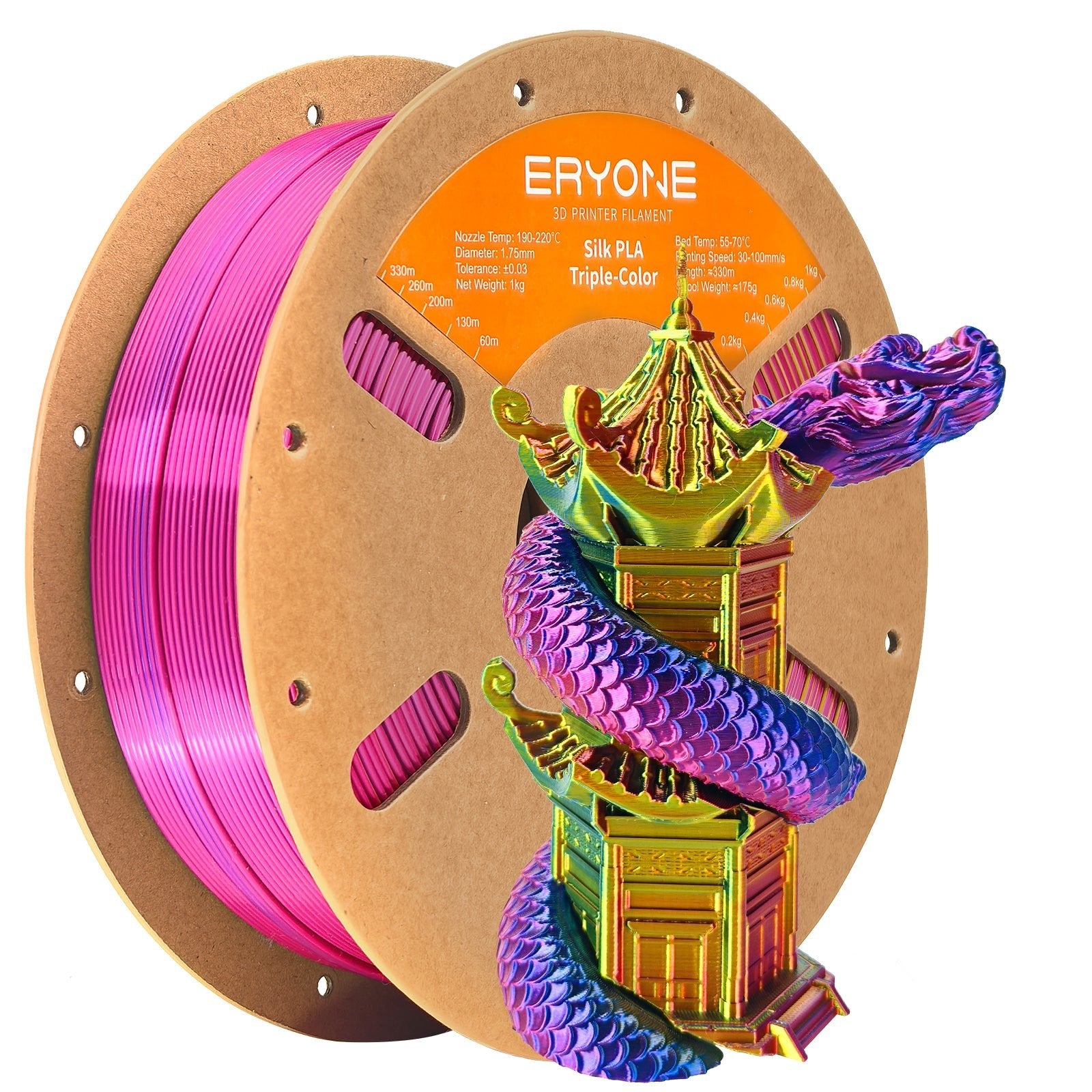 PLA Triple - Color Silk Filament - 1.75mm±0.03mm (1kg)