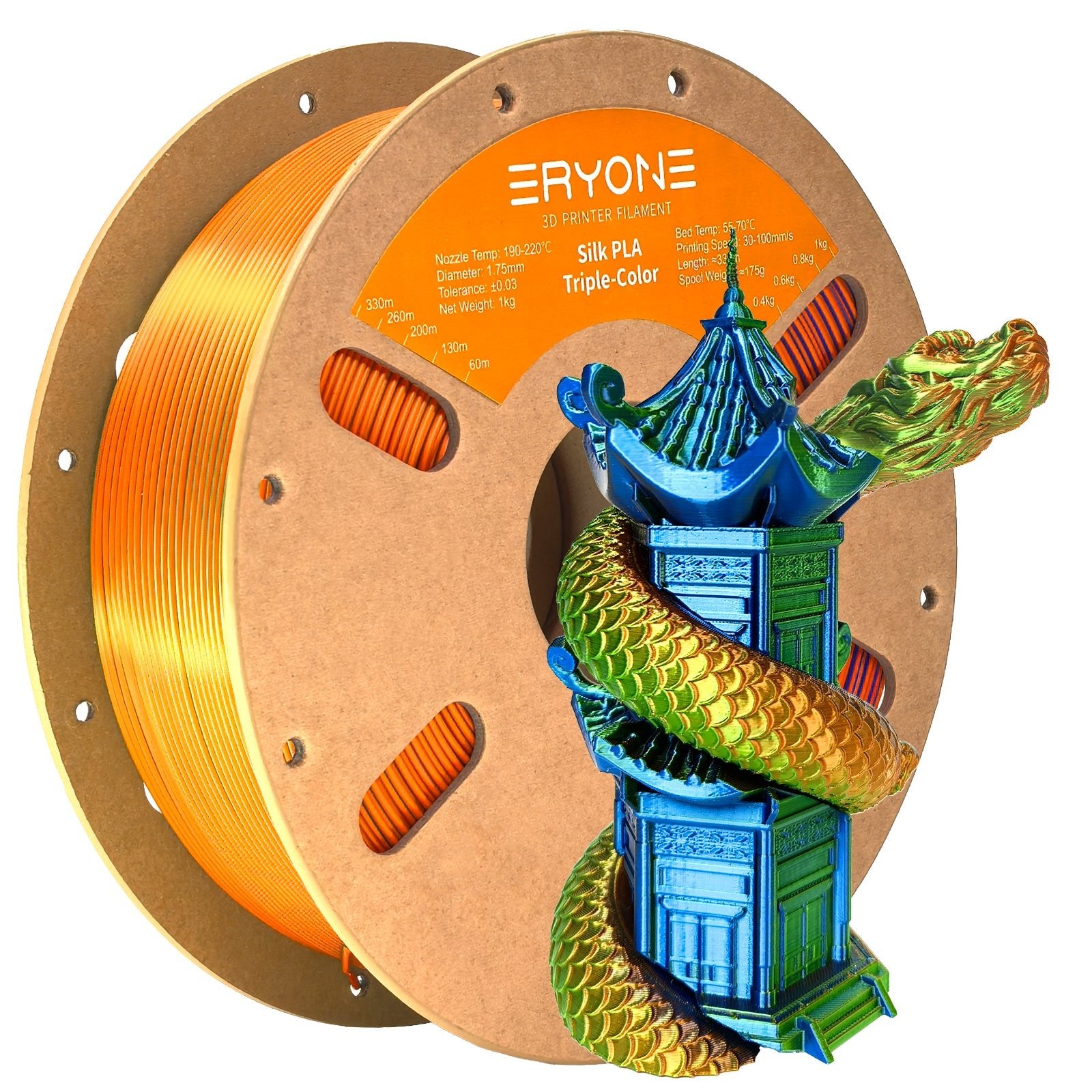 PLA Triple - Color Silk Filament - 1.75mm±0.03mm (1kg)
