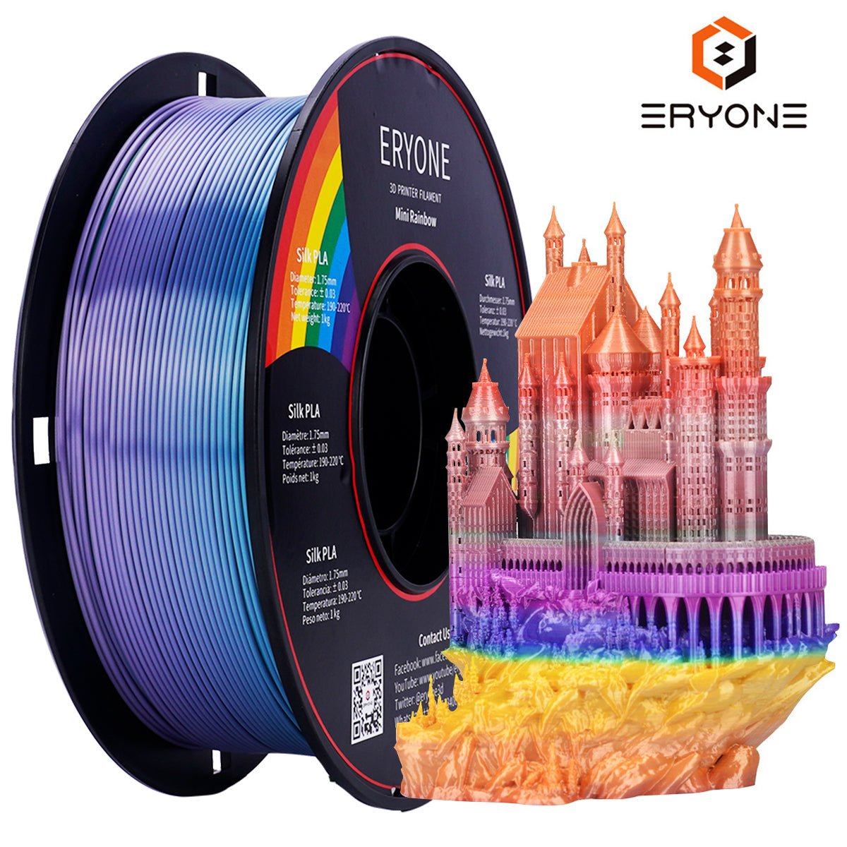 （Pre - sale) PLA Rainbow and Silk Rainbow Filament - 1.75mm±0.03mm (1kg)