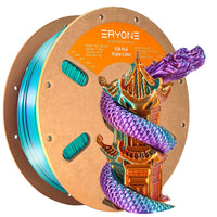PLA Triple-Color Silk Filament - 1.75mm±0.03mm (1kg) - Purple & Teal & Burnt Orange