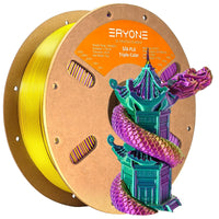 PLA Triple-Color Silk Filament - 1.75mm±0.03mm (1kg) - Dark green&Purple&Yellow