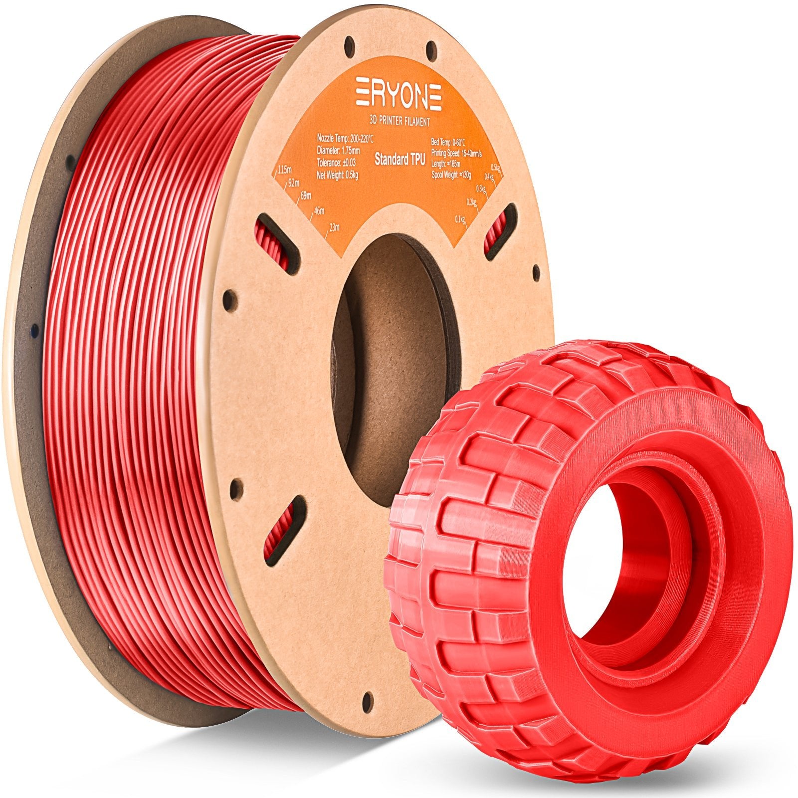 TPU Filament, - 1.75mm±0.03mm (0.5kg)