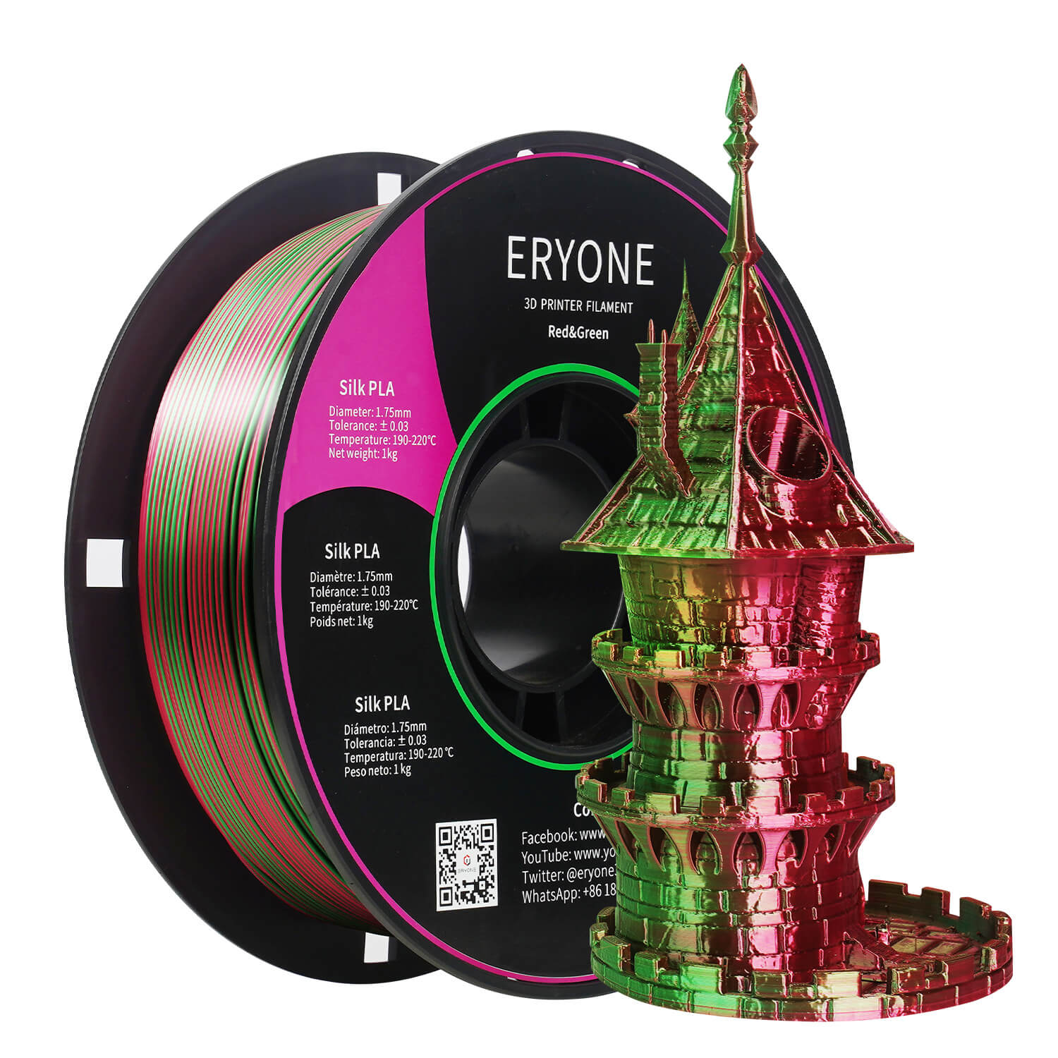 (CA only)Pre-sale- ERYONE All Series PLA 3D Filament 1kg +FREE SHIPPING(MOQ:30 rolls,can mix color)