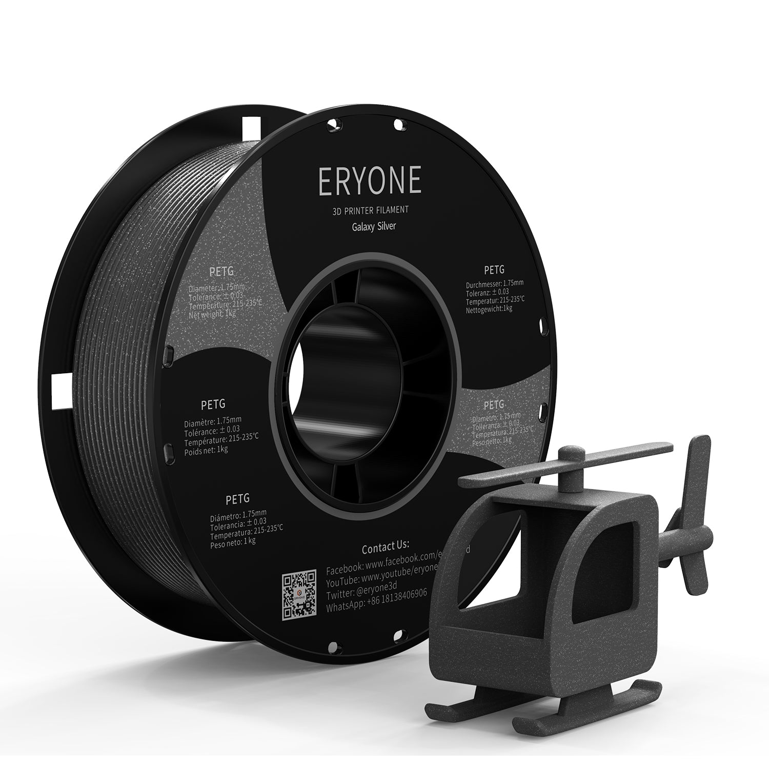 ERYONE Galaxy PETG 3D Printer Filament 1.75mm, Dimensional Accuracy +/- 0.05 mm, 1kg (2.2LBS) / Spool