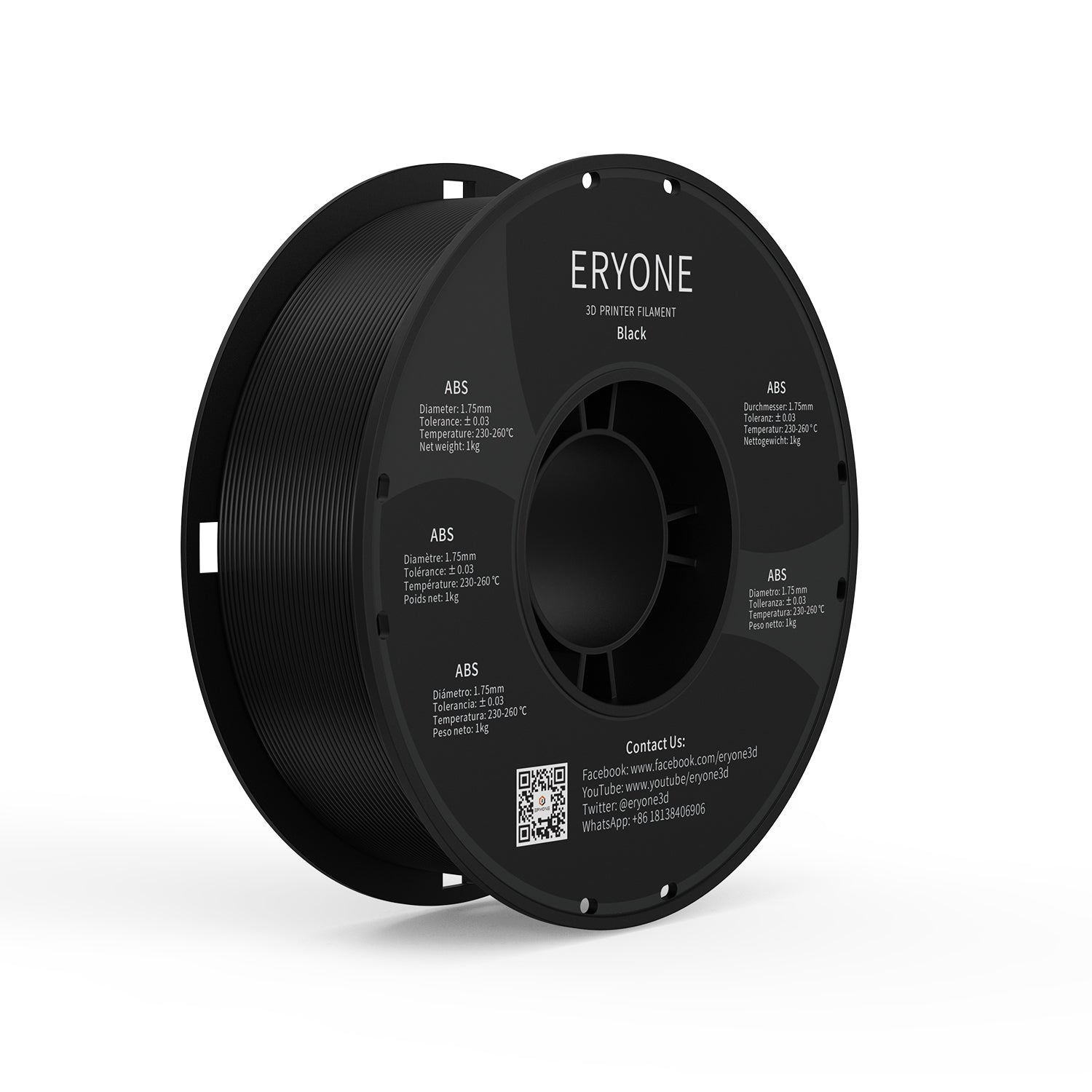 ERYONE ABS 3D Printer Filament 1.75mm, Dimensional Accuracy +/- 0.05 mm 1kg (2.2LBS)/Spool