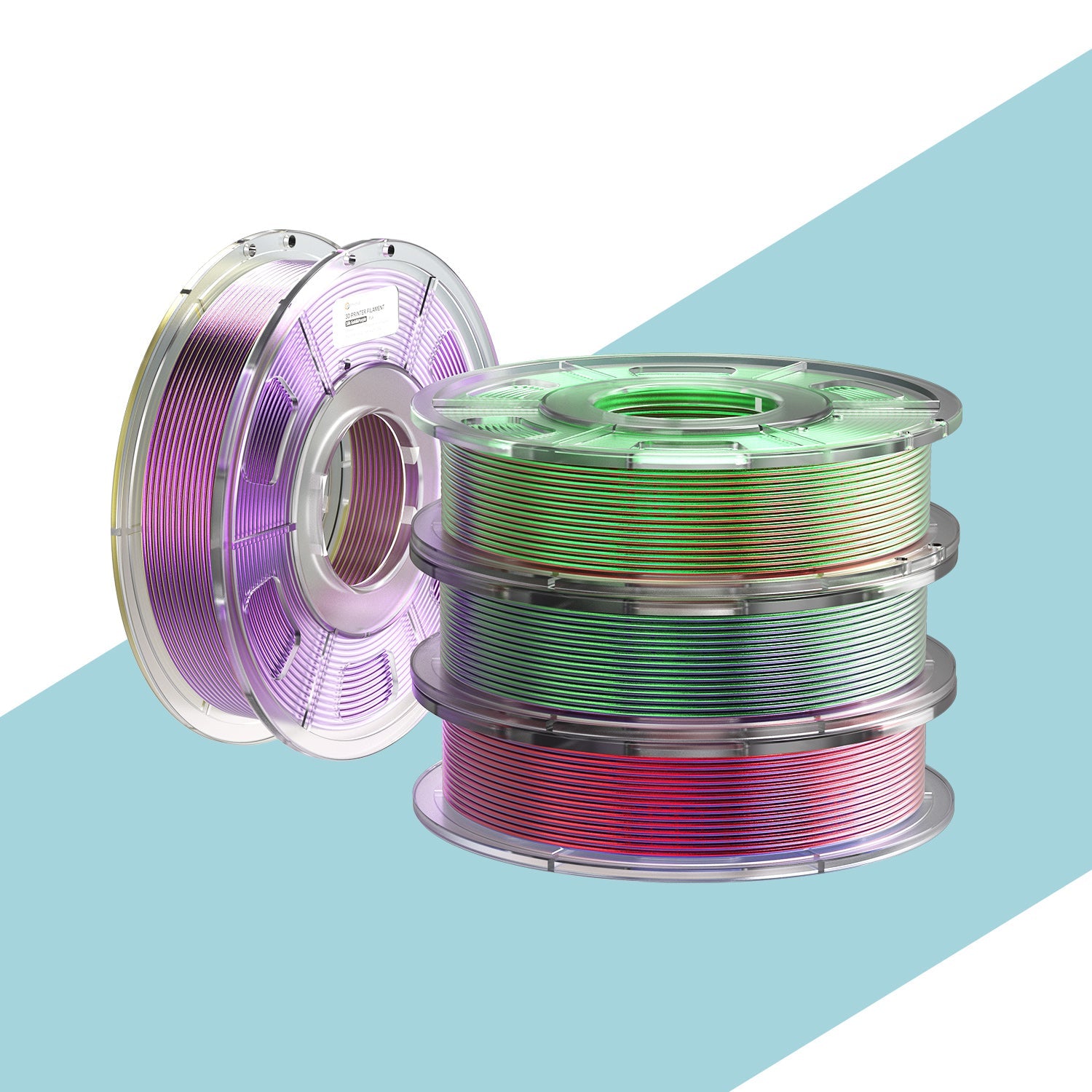 ERYONE Silk Dual-Color PLA 1 ROLL/250g (Total 4 Rolls/1KG/2.2LBS) 1.75mm  Filament,Accuracy +/- 0.03 mm