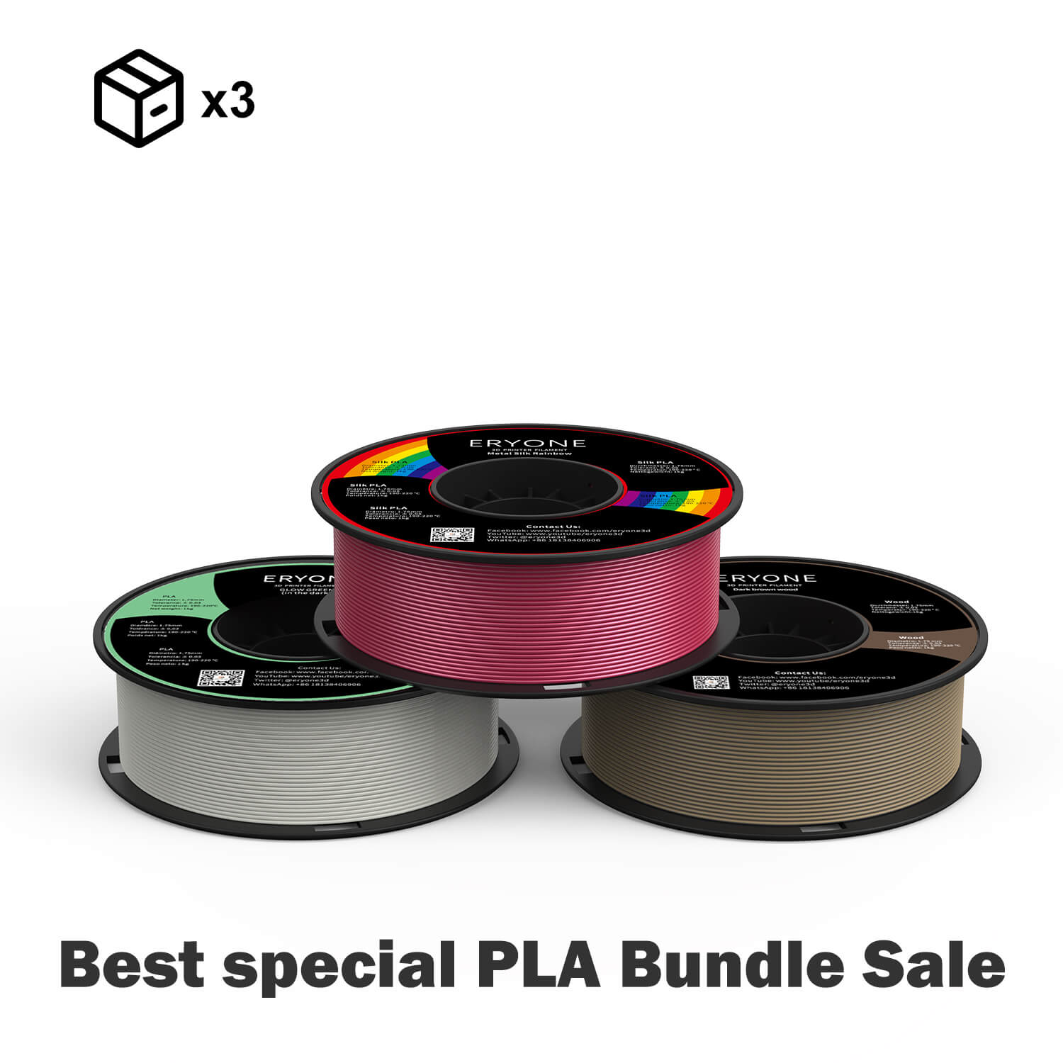 (Bundle Sale) Special PLA Filament，1kg (MOQ:3 Rolls，Mixable)