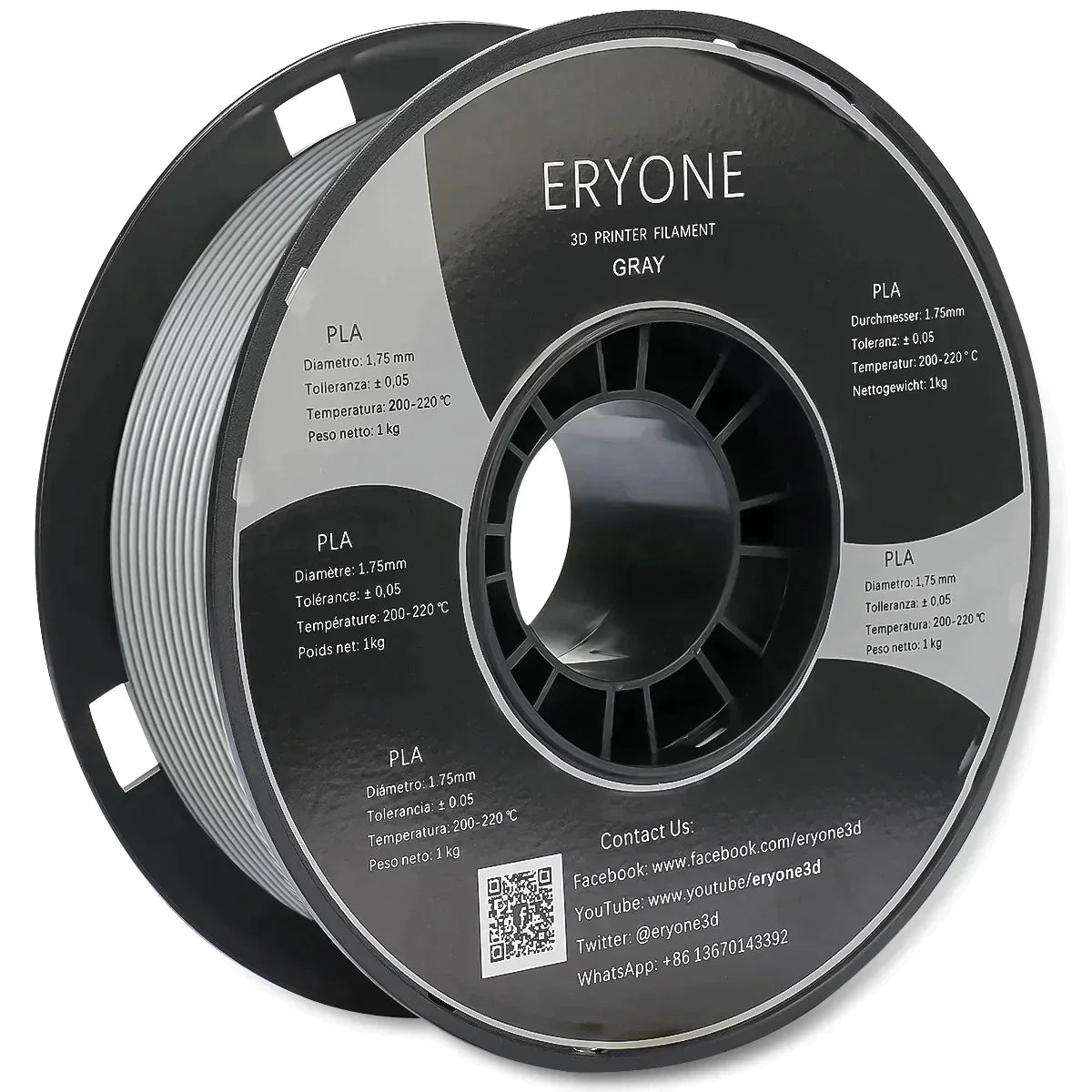 ERYONE PLA 3D Filament 1kg +FREE SHIPPING(MOQ:10 rolls,can mix color) - eryone3d