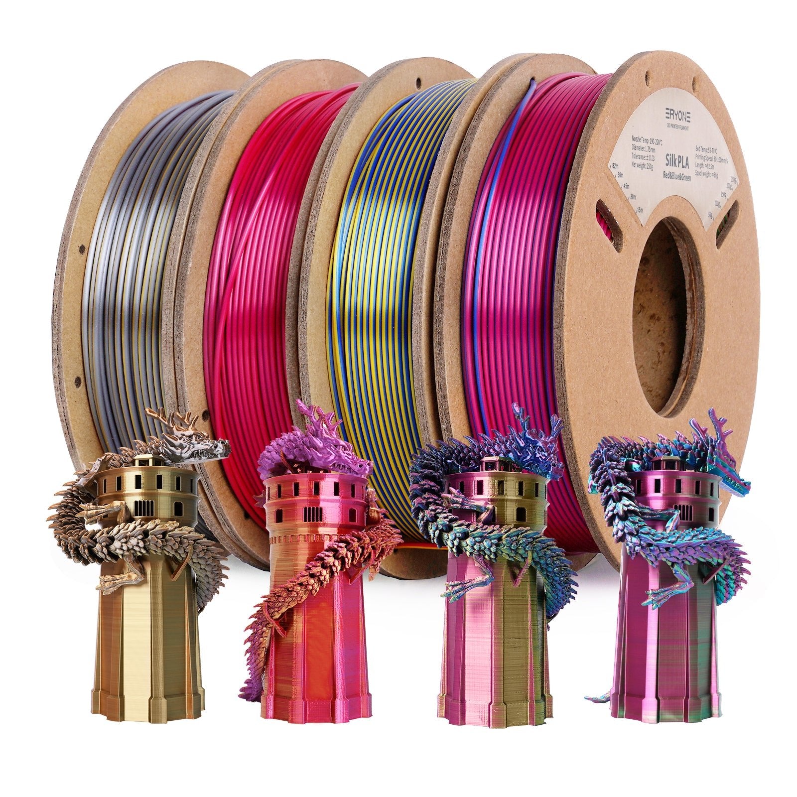 PLA Triple - Color Silk Filament - 1.75mm±0.03mm (1kg)